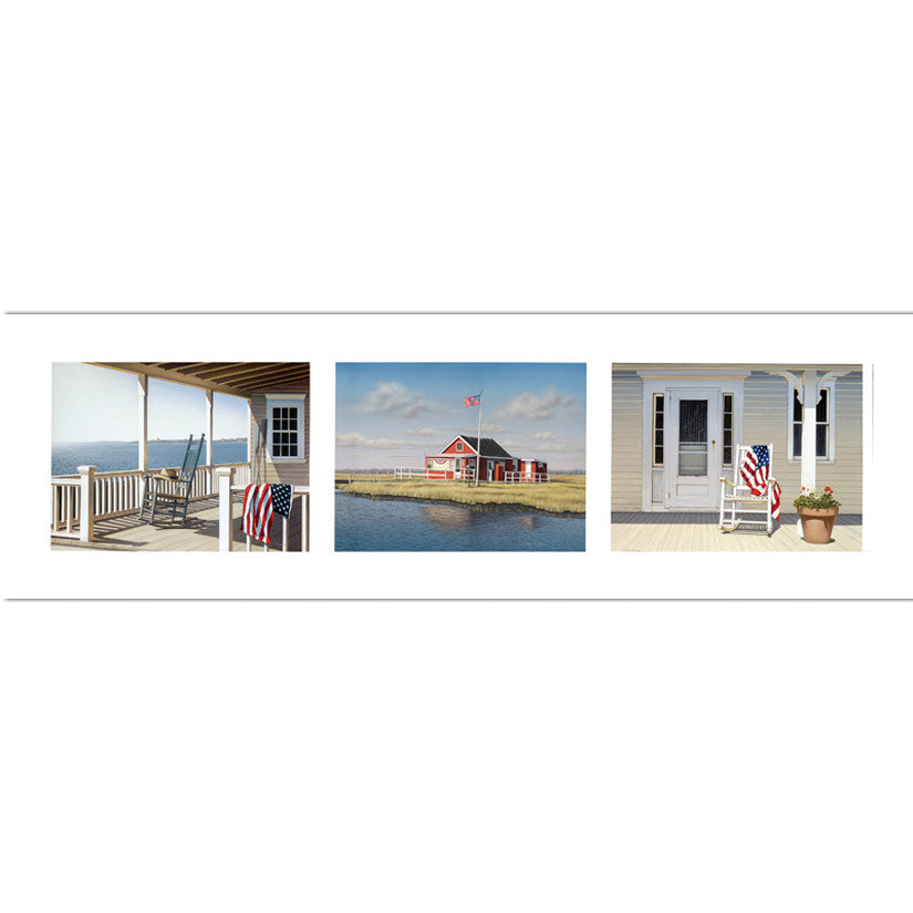 Summer Trio (triptych) Coastal by Daniel Pollera - FairField Art Publishing