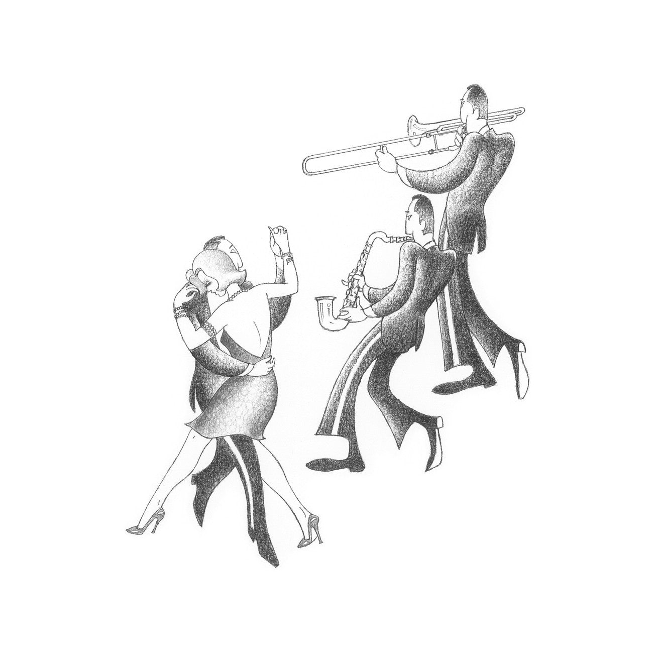 Swing to the Music Drawing Print by Roger Vilar - FairField Art Publishing