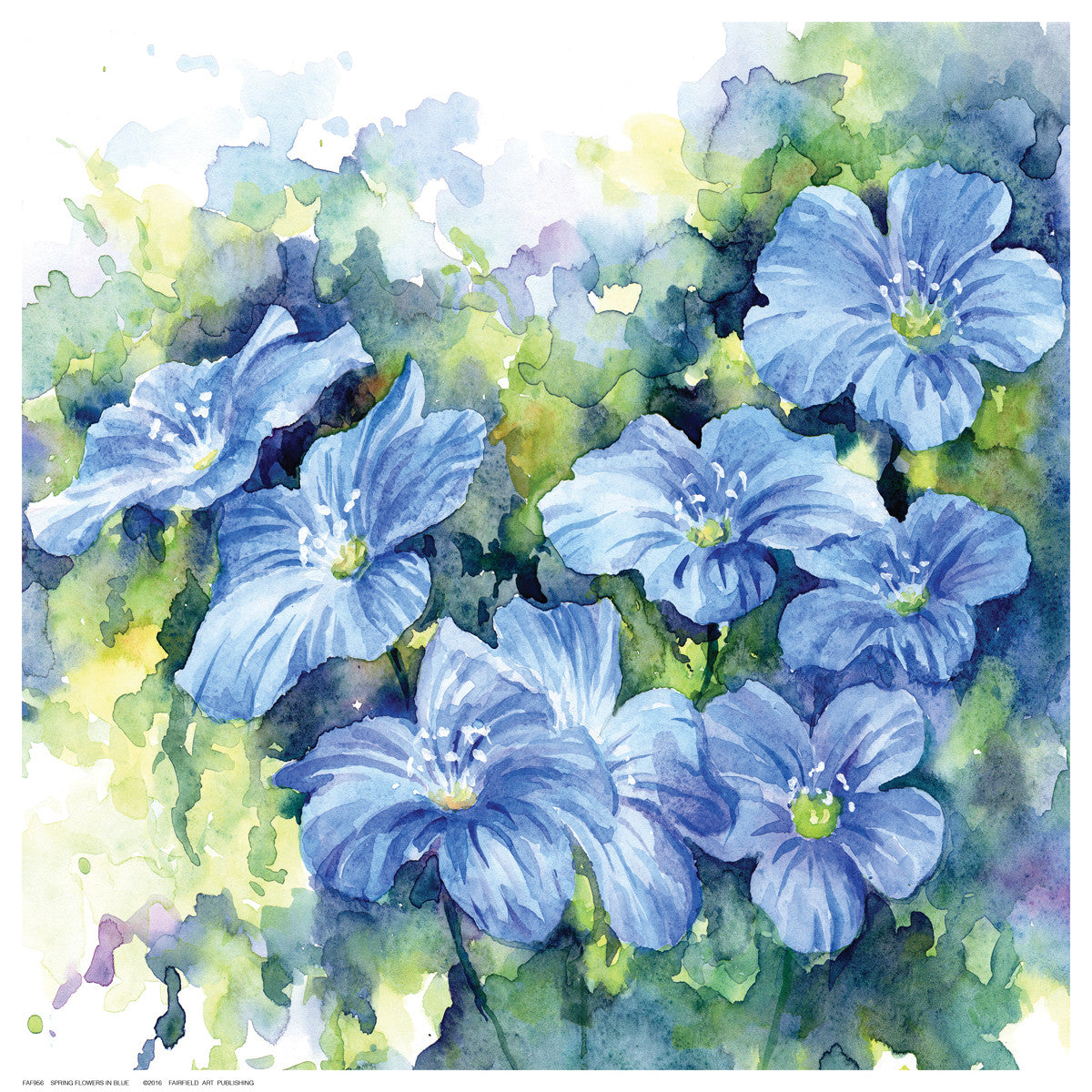 Spring Flowers in Blue Posters by Anon - FairField Art Publishing
