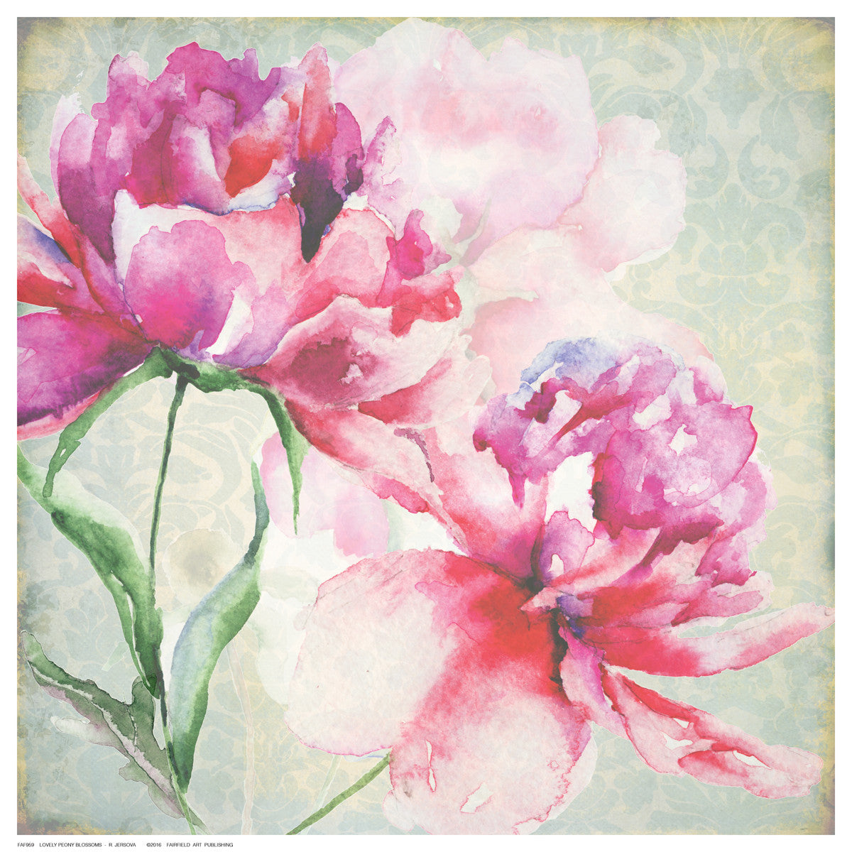 Lovely Peony Blossoms by R. Jersova - FairField Art Publishing