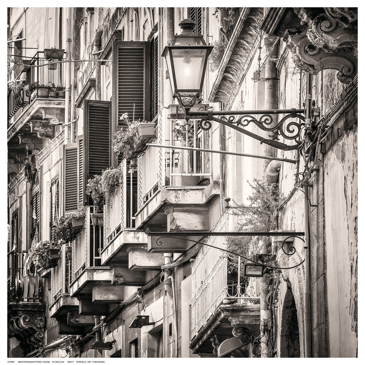 Mediterranean Street Scene by M. Molcan - FairField Art Publishing
