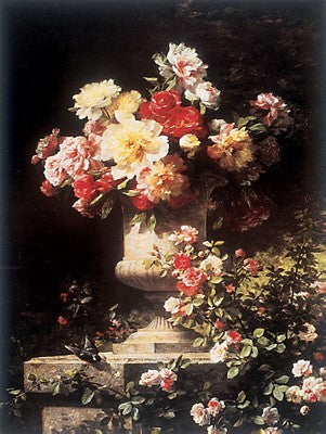 Peonies and Roses Floral by Louis Marie Lemaire - FairField Art Publishing