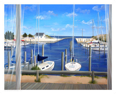 Window on Deon Harbor Coastal by Carol Saxe - FairField Art Publishing