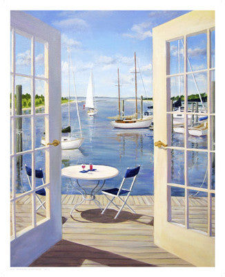 Table on the Harbor Coastal by Carol Saxe - FairField Art Publishing