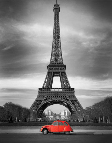 Retro Red and the Eiffel Tower Posters by Anon - FairField Art Publishing