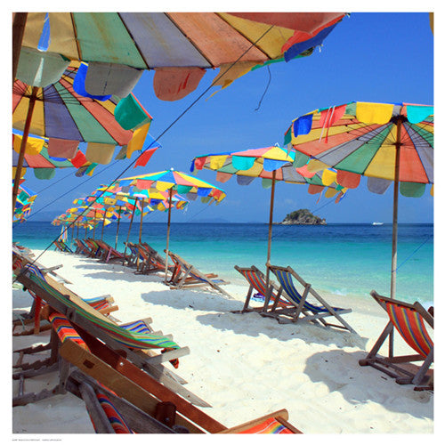 Parasols on a Tropic Isle II Posters by Mosin - FairField Art Publishing