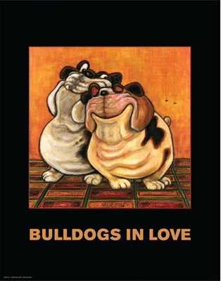Bulldogs in Love by Kourosh - FairField Art Publishing