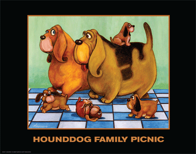 Hounddog Family Picnic by Kourosh - FairField Art Publishing