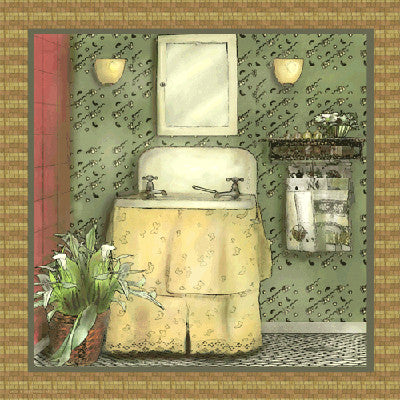 Bathroom in Green I by Lenny Karcinell - FairField Art Publishing