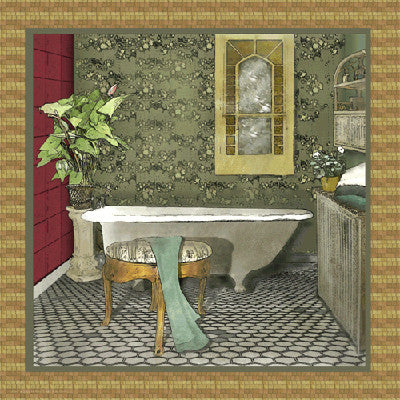Bathroom in Green II by Lenny Karcinell - FairField Art Publishing