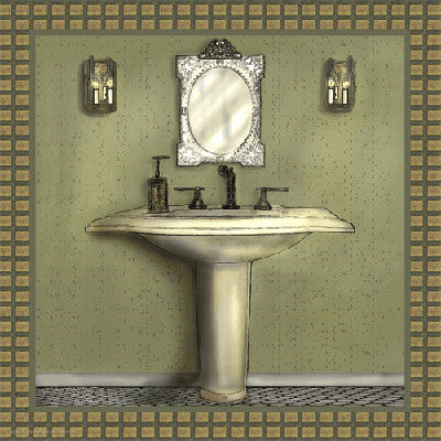 Bathroom in Green III by Lenny Karcinell - FairField Art Publishing