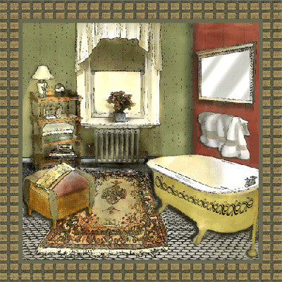 Bathroom in Green IV by Lenny Karcinell - FairField Art Publishing