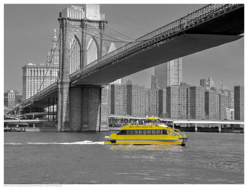 NY Water Taxi Under Brooklyn Bridge by Phil Maier - FairField Art Publishing