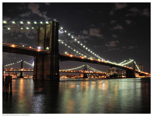 Brooklyn Bridge at Night (color) by Phil Maier - FairField Art Publishing